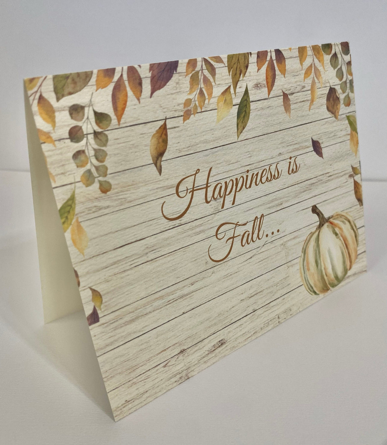 Fall Greeting Cards Notecards with Envelopes Happiness is Fall Printed Message Inside Set of 5 Autumn Cards Gift for Thanksgiving Card
