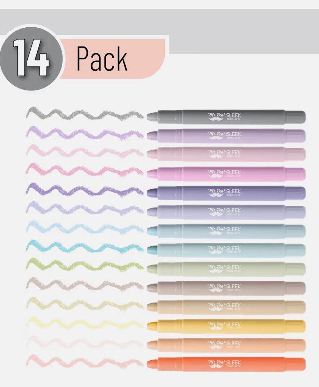 Mr. Pen- No Bleed Gel Highlighters, Ethereal Pastel, 14 Pack, Bible Highlighters