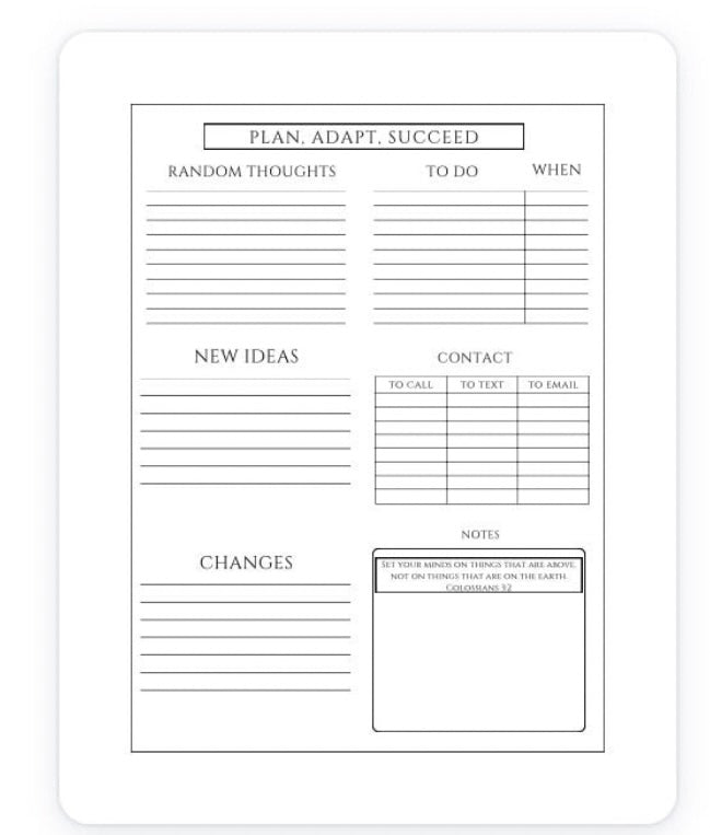 Plan with a Purpose Monthly Planner