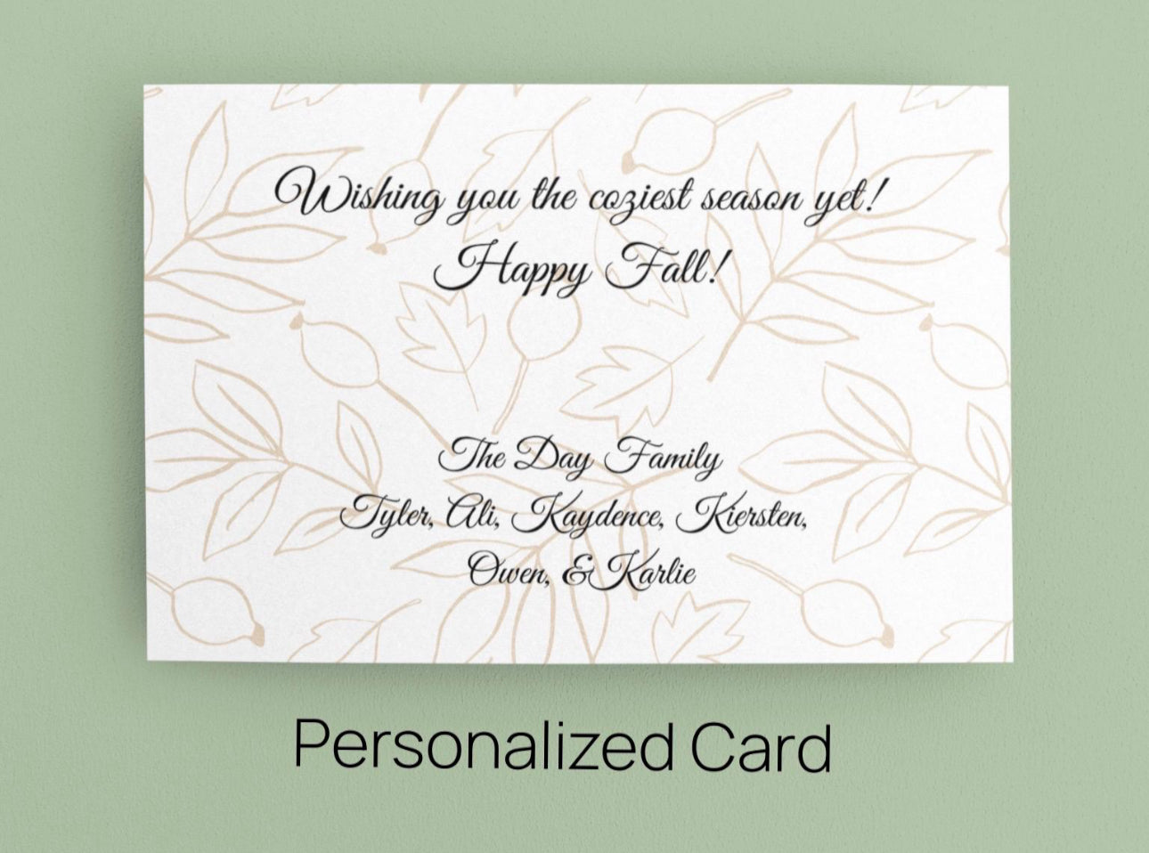 Fall Greeting Cards with Message Inside Personalized Cozy Fall Print Set of 10 Cards Autumn Cards with Envelopes Thanksgiving Card