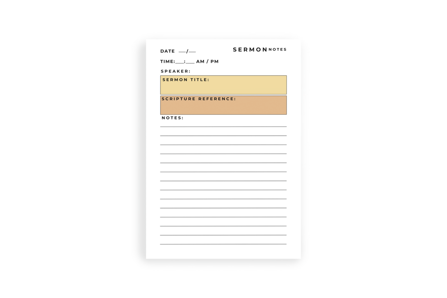 Sermon Notes Notebook