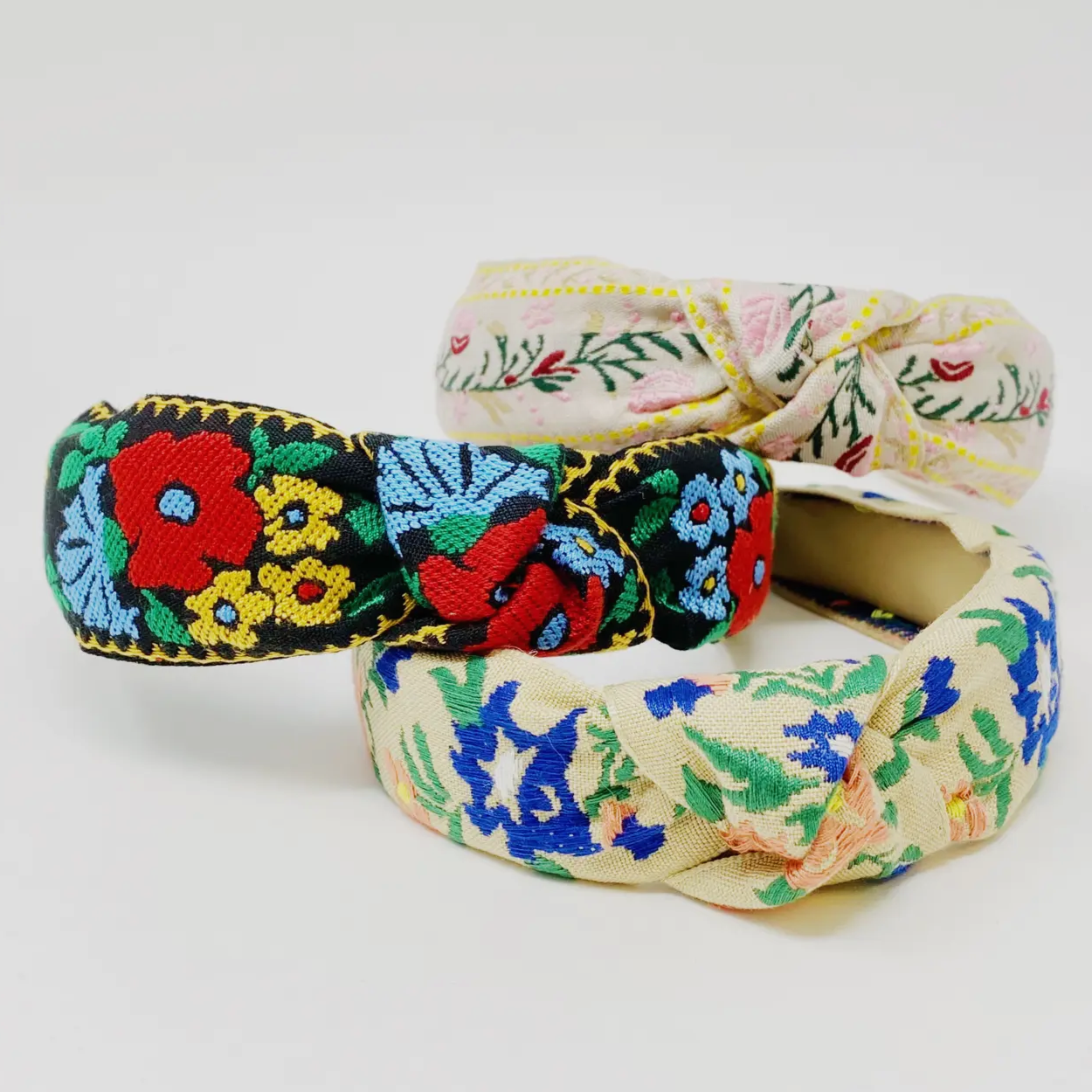 French Floral Embroidered Headband