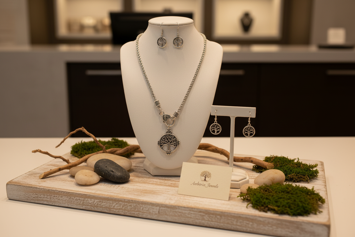 ‘Rooted in Christ’ Silver Necklace with heart clasp.