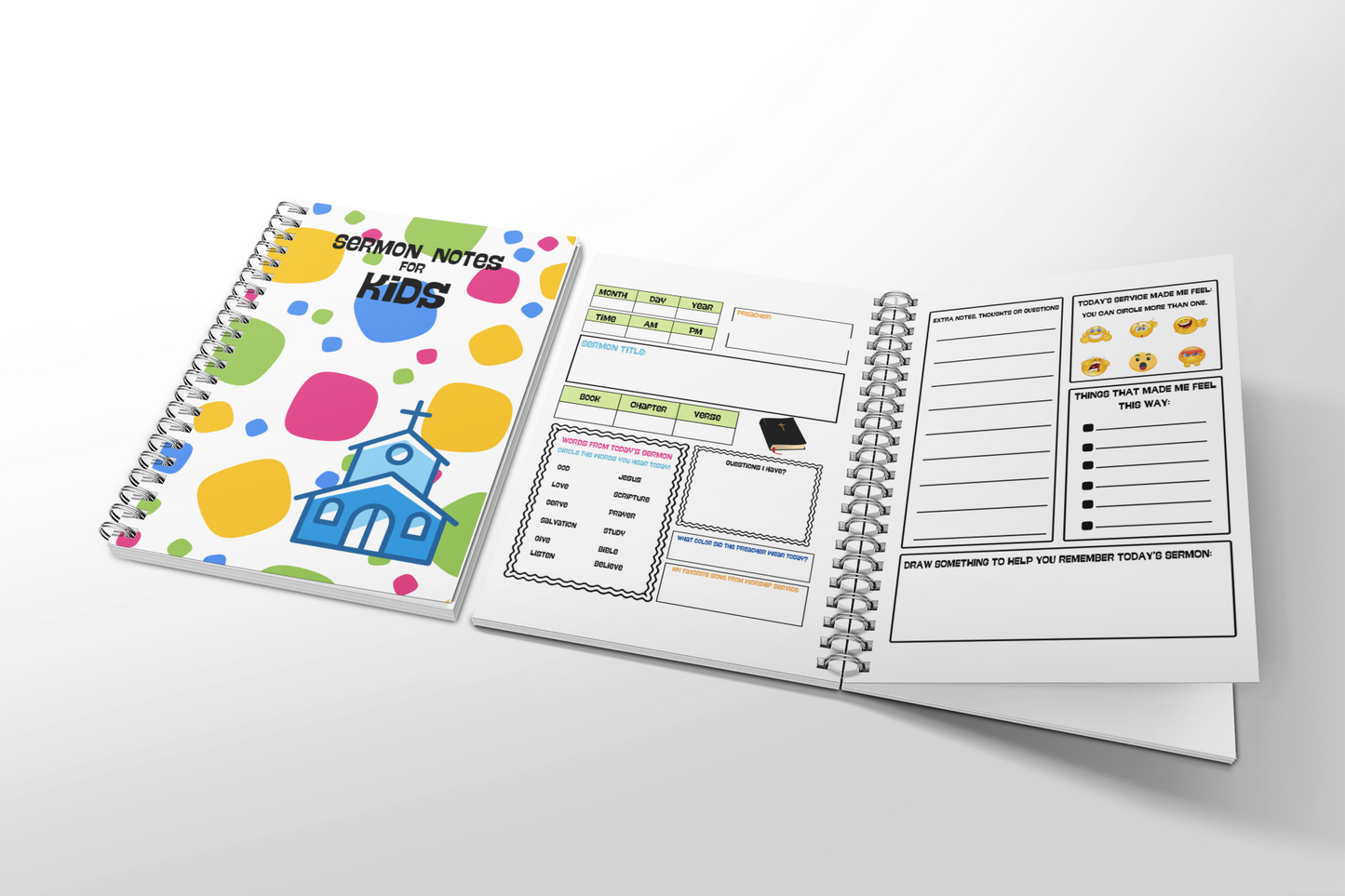 Sermon Notes Notebook For Kids Church Notebook Gift for Bible Study Notebook for Boys Note Taking for Christian Young Boys