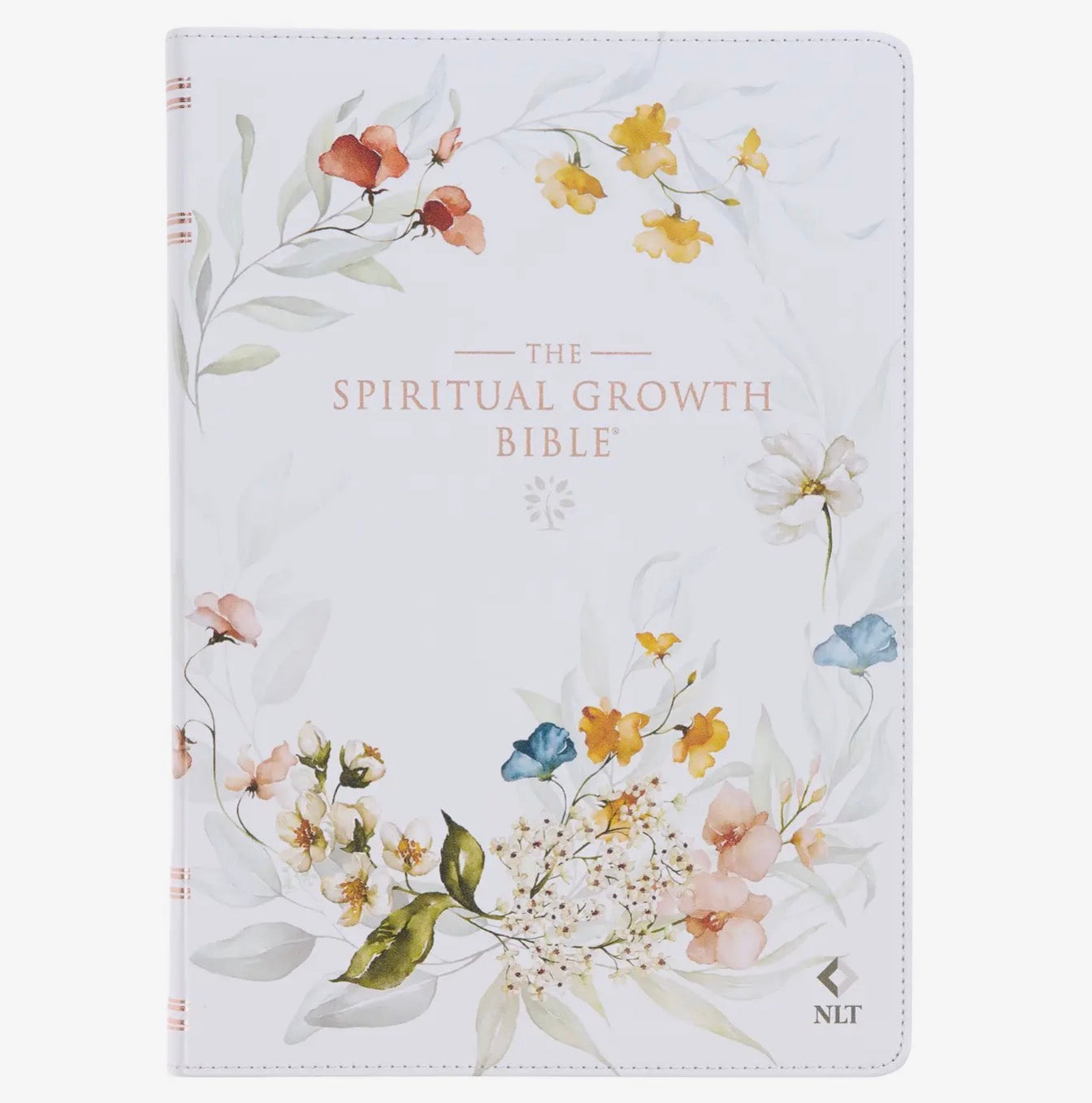 The Spiritual Growth Bible, NLT Faux Leather, Cream Floral