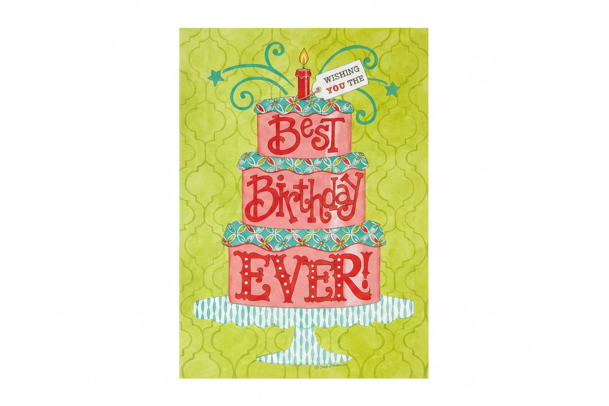 Single Card with envelope: Happy Birthday: Best Birthday Ever