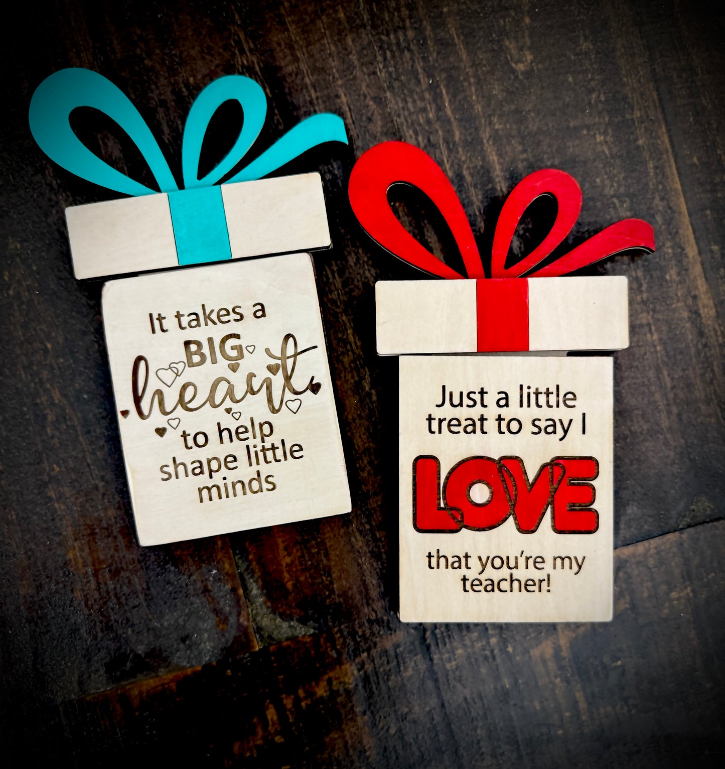 Custom Wood Teacher Valentine’s Day Gift Card Holder for him Personalized Gift for her Engraved Card for Gift Wood Gift Card Holder