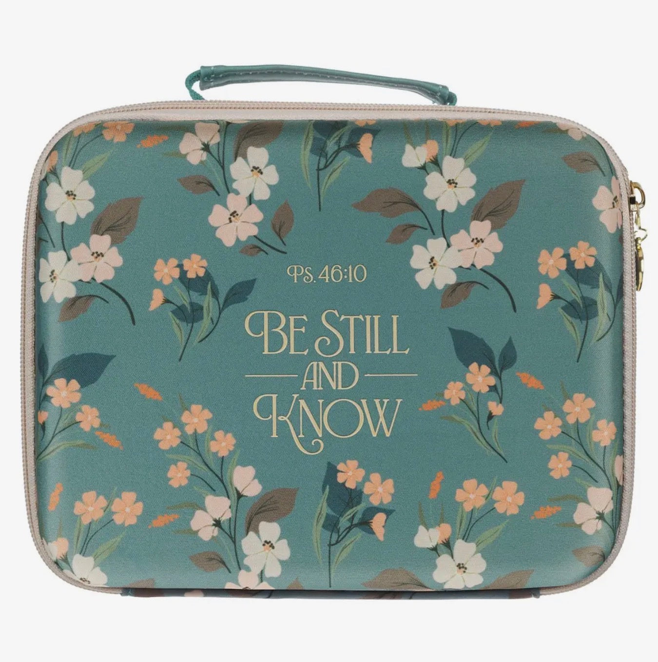 Bible Organizer Hardcover Green Floral Be Still Ps. 46:10