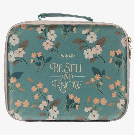 Bible Organizer Hardcover Green Floral Be Still Ps. 46:10