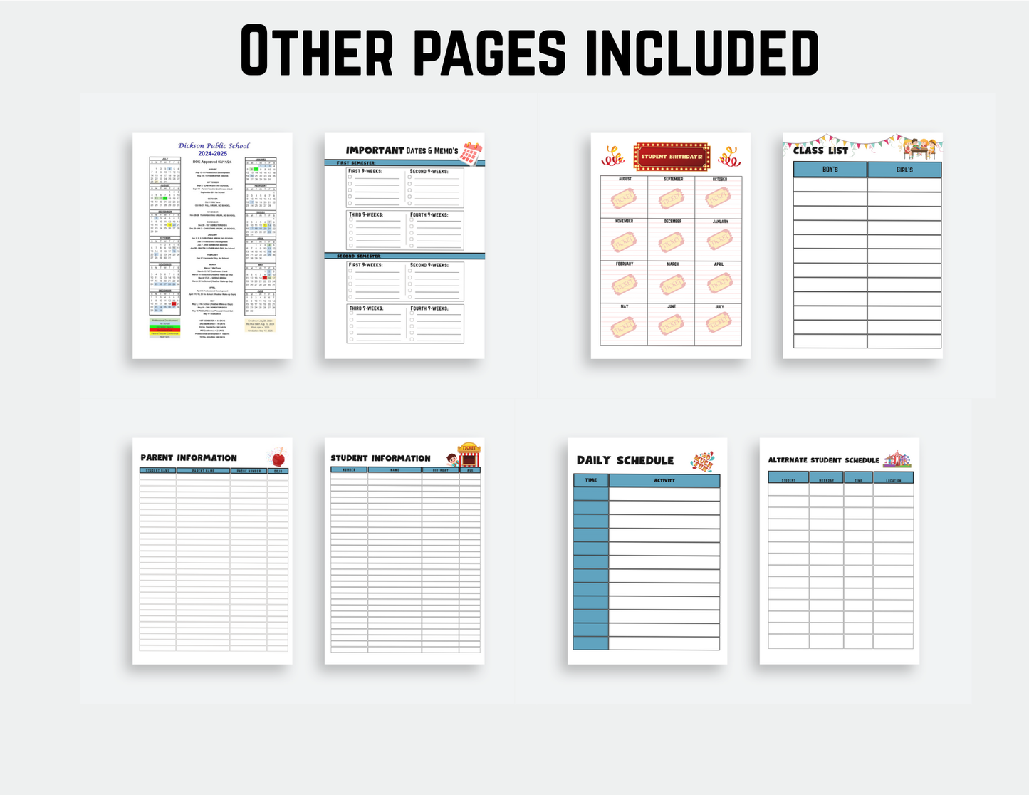 Personalized Carnival Planner for Teachers Plan Book for Education