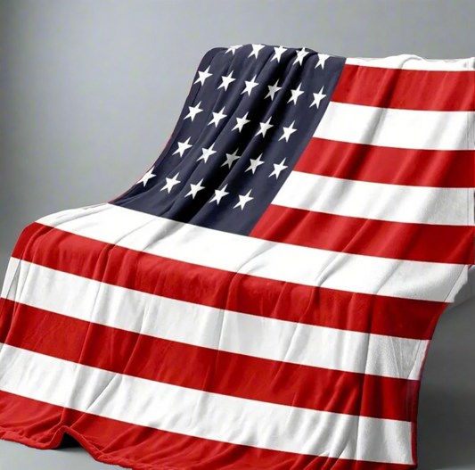 American Flag Lightweight Fleece Blanket