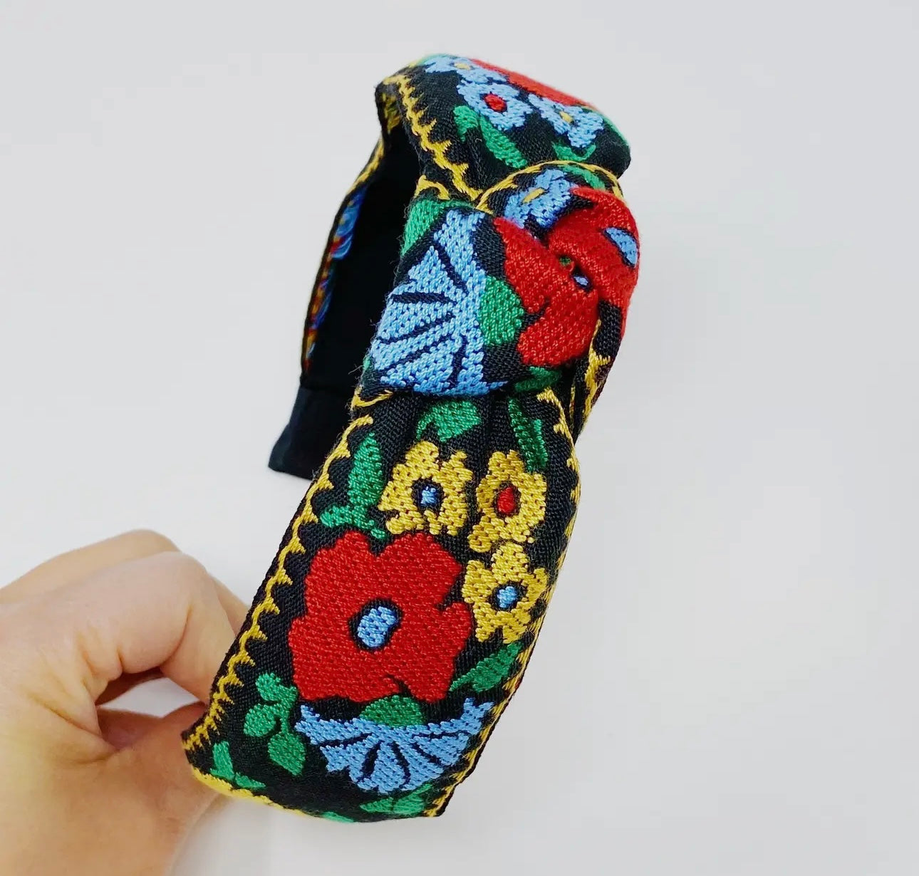 French Floral Embroidered Headband