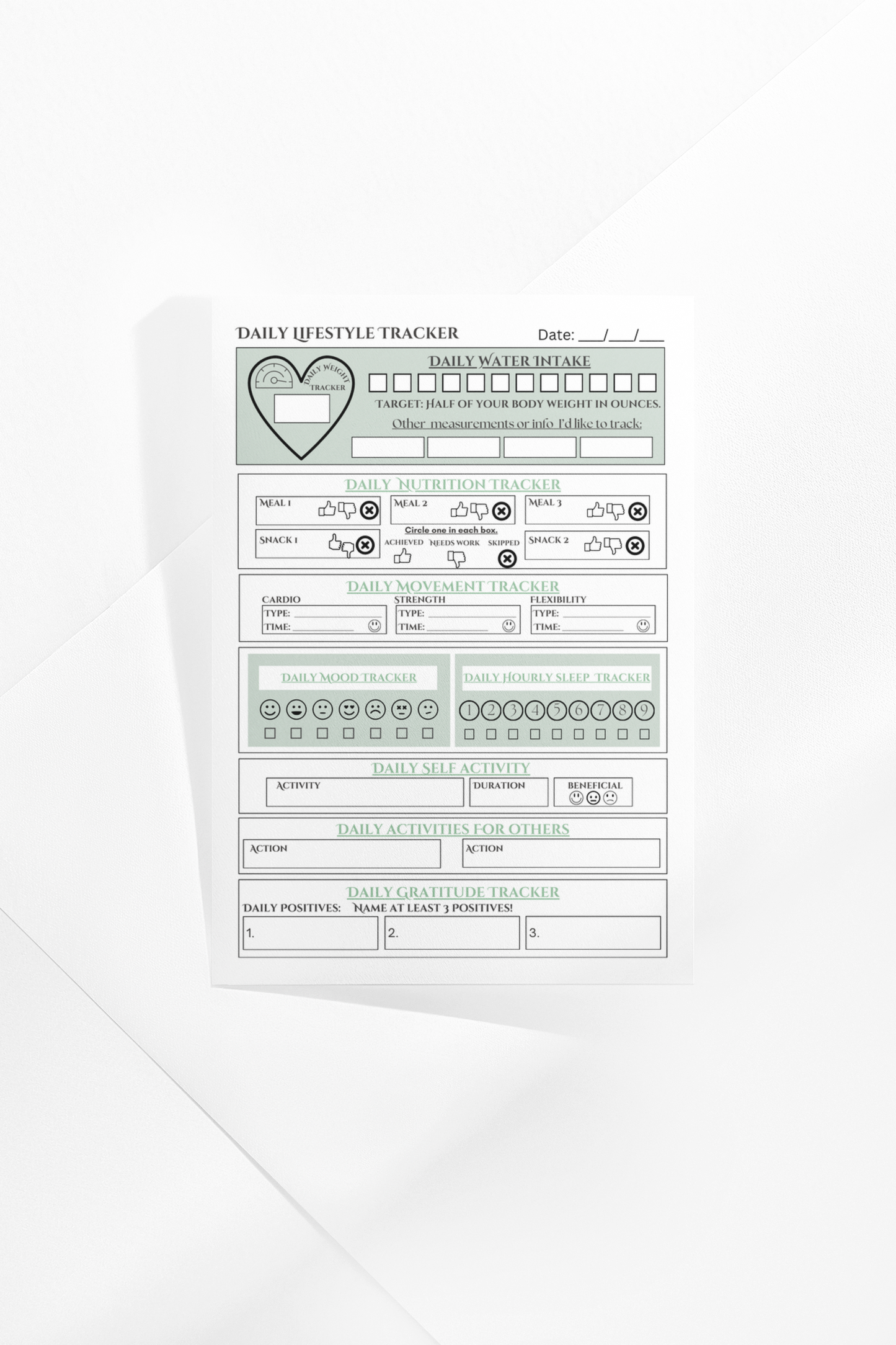 Healthy Lifestyle Tracker Notebook for Self-Care & Spiritual Growth Tracker for Weight Control and Healthy Living Personalizable Christian