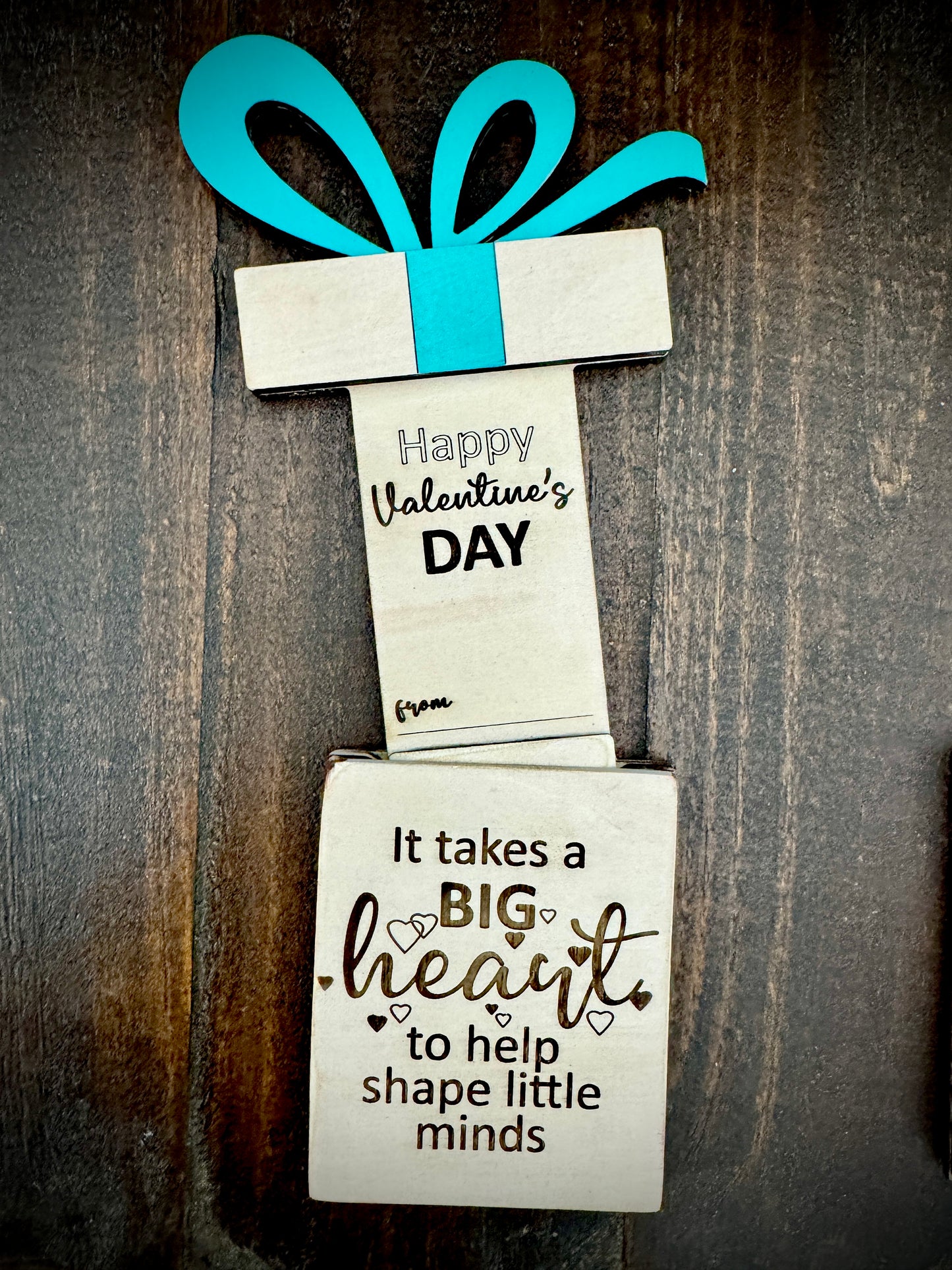 Custom Wood Teacher Valentine’s Day Gift Card Holder for him Personalized Gift for her Engraved Card for Gift Wood Gift Card Holder