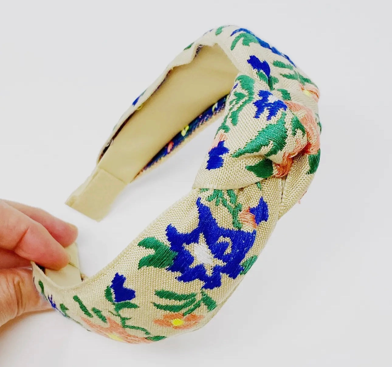 French Floral Embroidered Headband