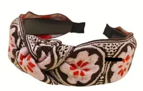 French Floral Embroidered Headband