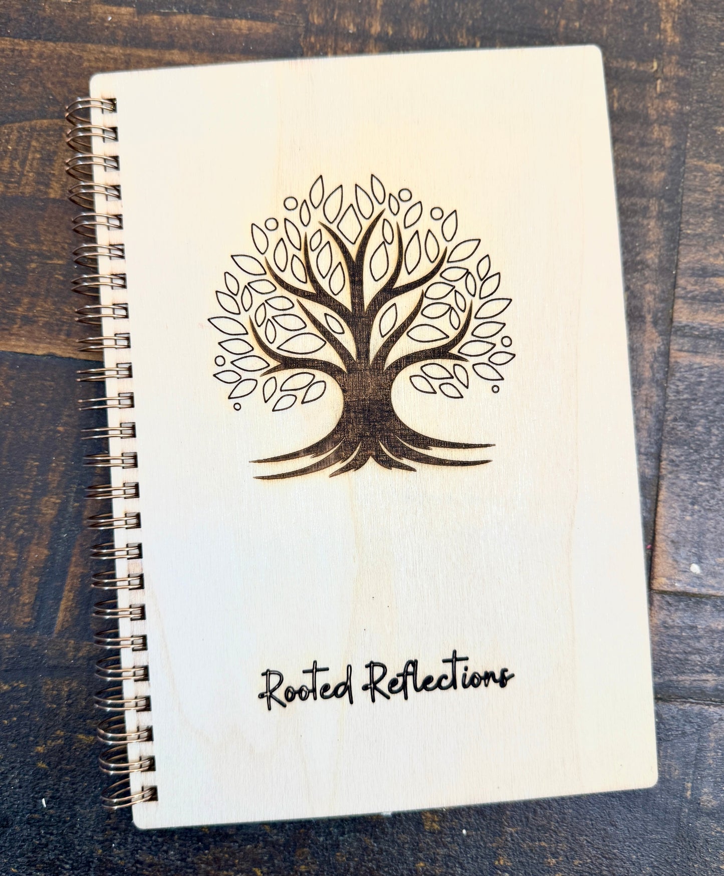 Engraved Wood Notebook