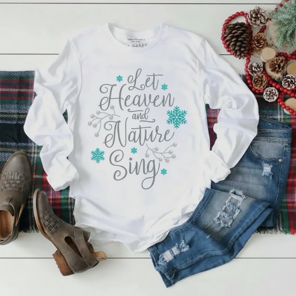Let Heaven & Nature Sing Long Sleeve Christmas Shirt (Copy)