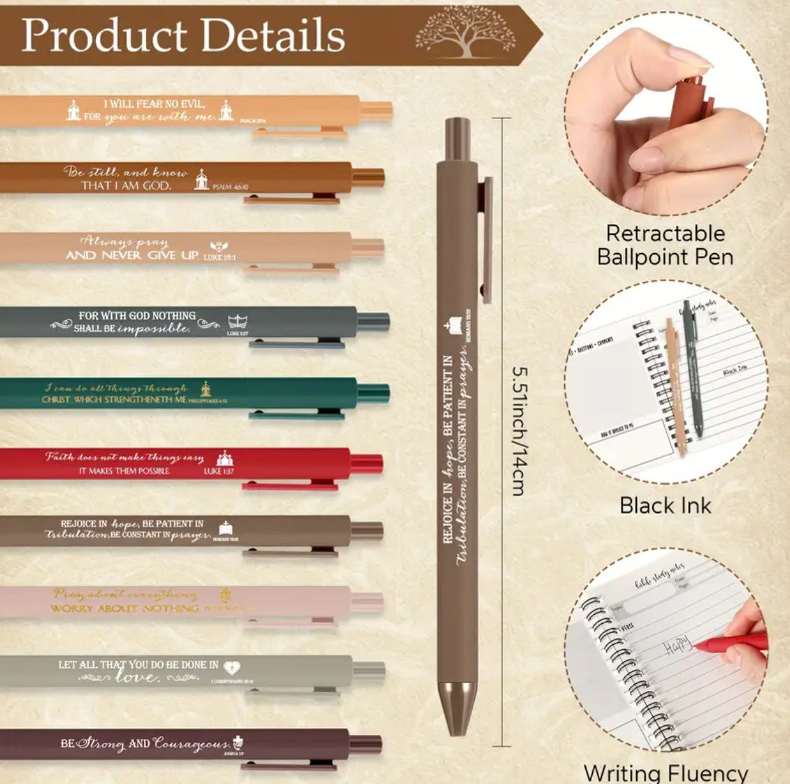 Pocket Bible Study Notebook & Pen Set