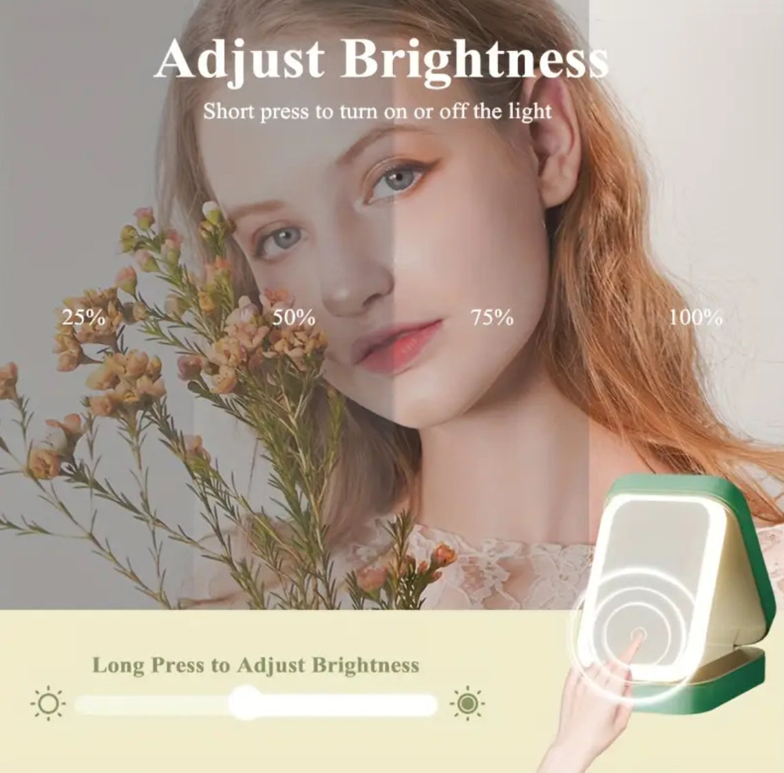 Small Portable Makeup bag with LED Mirror