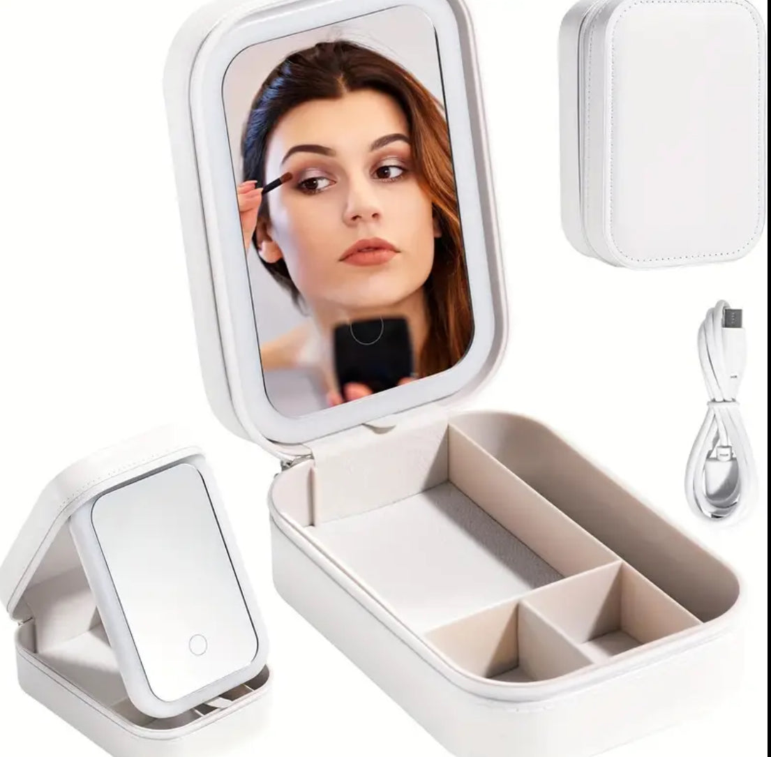 Small Portable Makeup bag with LED Mirror