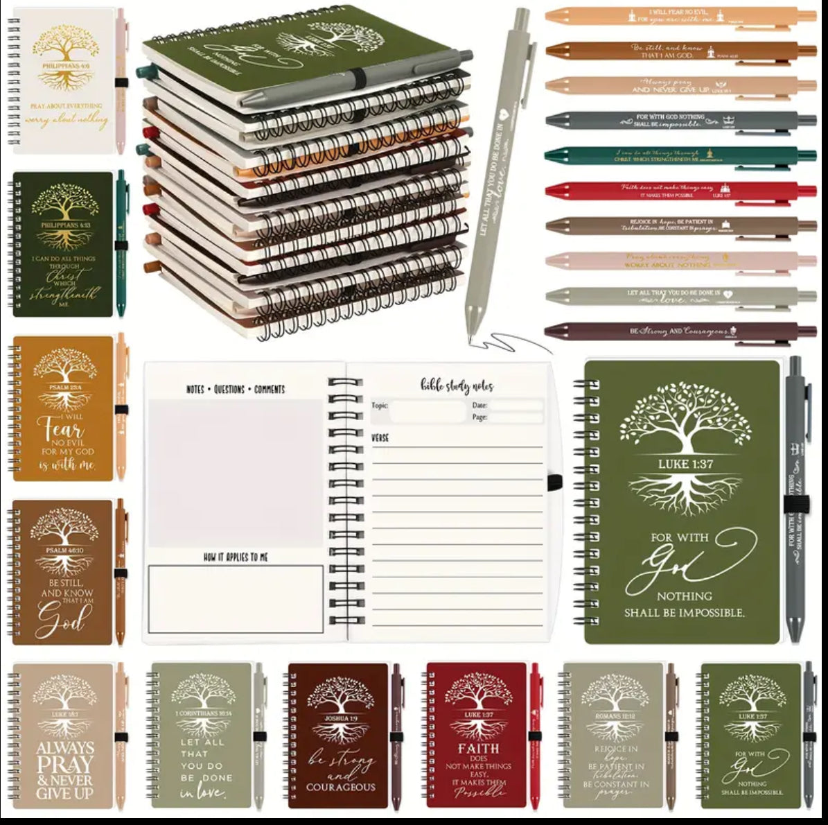 Pocket Bible Study Notebook & Pen Set