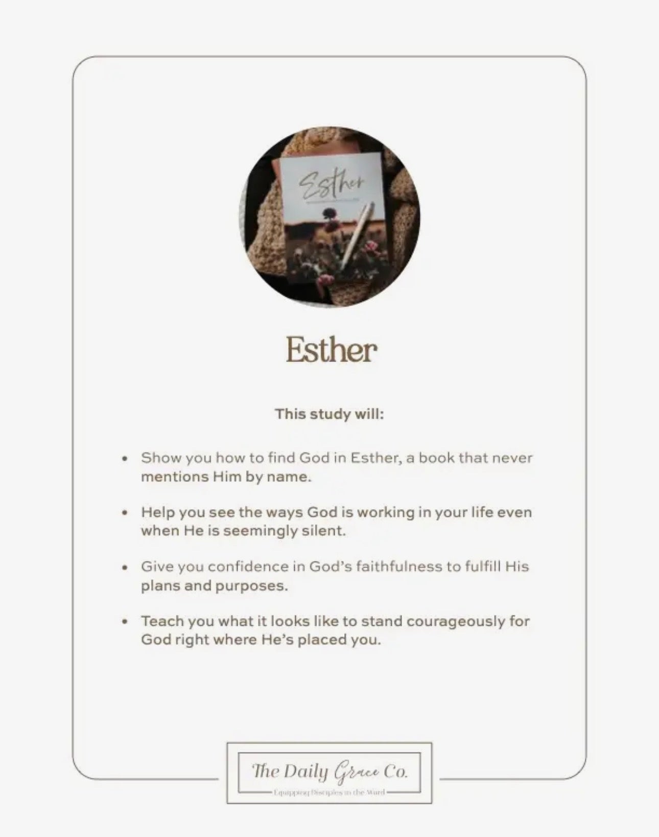 Esther ~ Daily Grace Bible Study Book