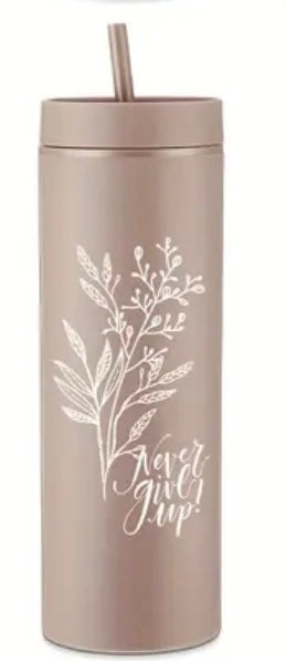 Inspirational Skinny Tumbler with lid and straw