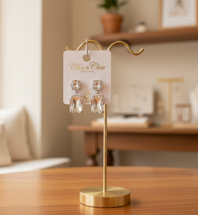 Elegant  Cubic Zirconia Cross Dangle Earrings — Sparkling