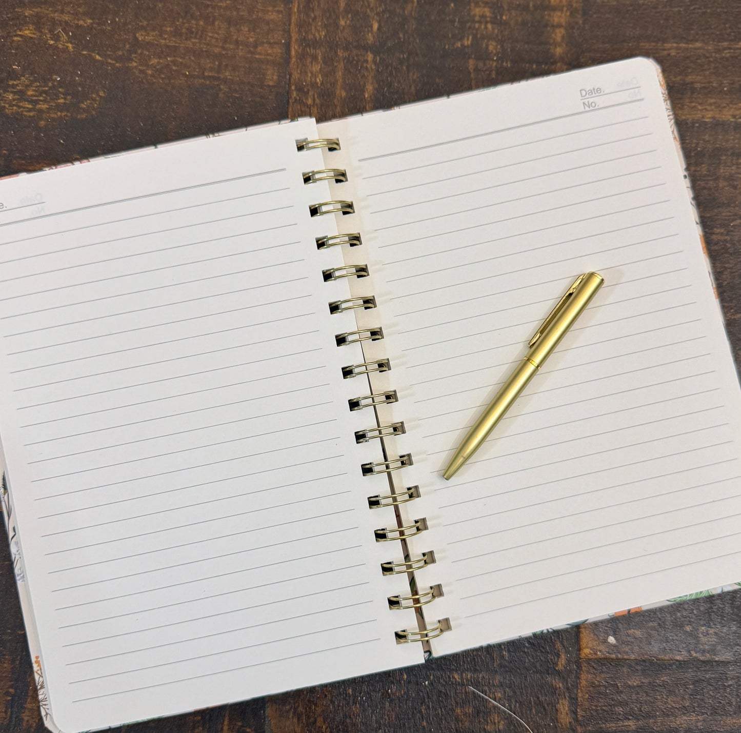 Hardback Floral Journal/Notebook w/ PU Leather engraved patch, removable tassel and mini pen