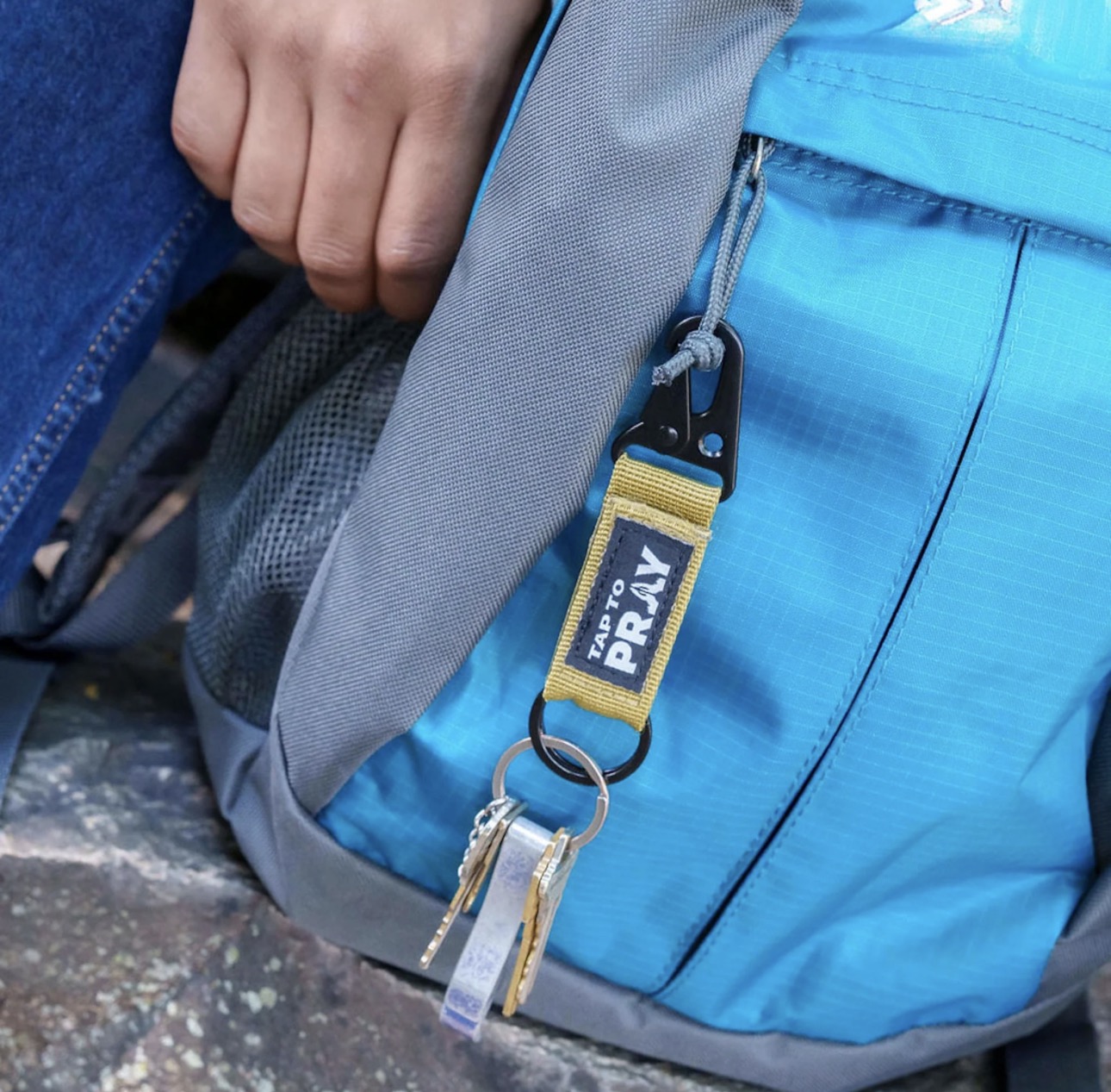 Versible—TAP TO PRAY® TACTICAL CARABINER KEYCHAIN - Helps support the Tim Tebow Foundation which helps prevent, rescue and restore victims of human trafficking!