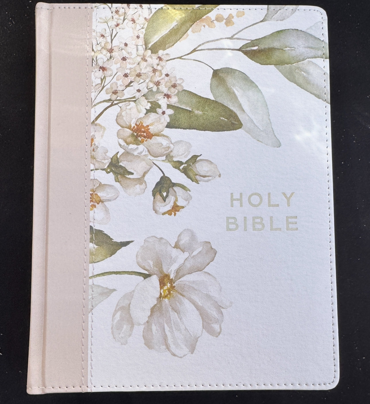 Gray Floral Note-Taking Bible KJV, Faux Leather