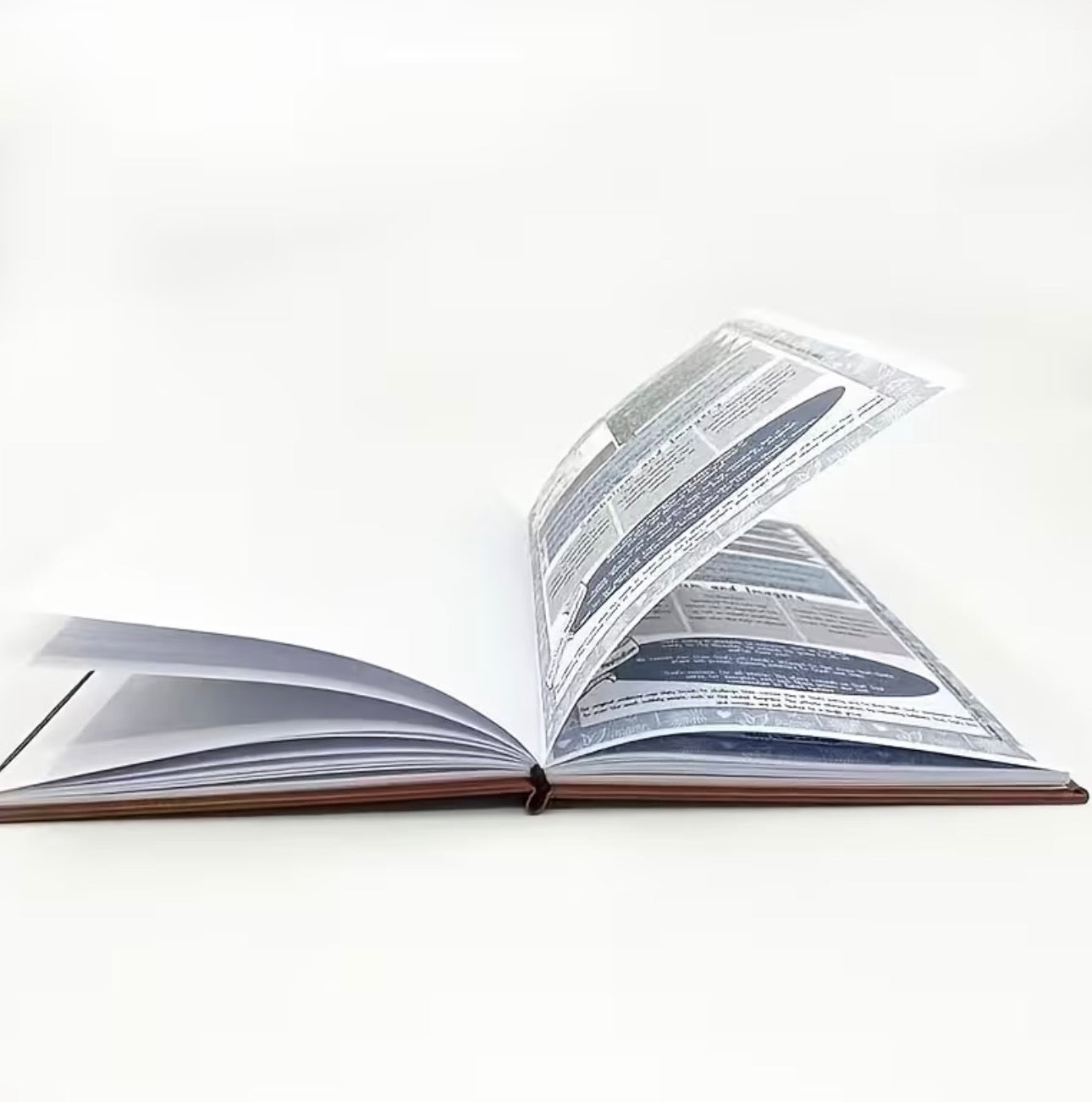 Open book on a white background