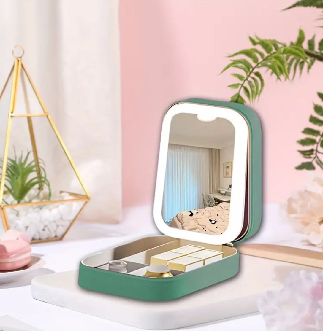 Small Portable Makeup bag with LED Mirror