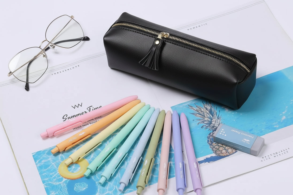 PU Leather Pencil Case, Black