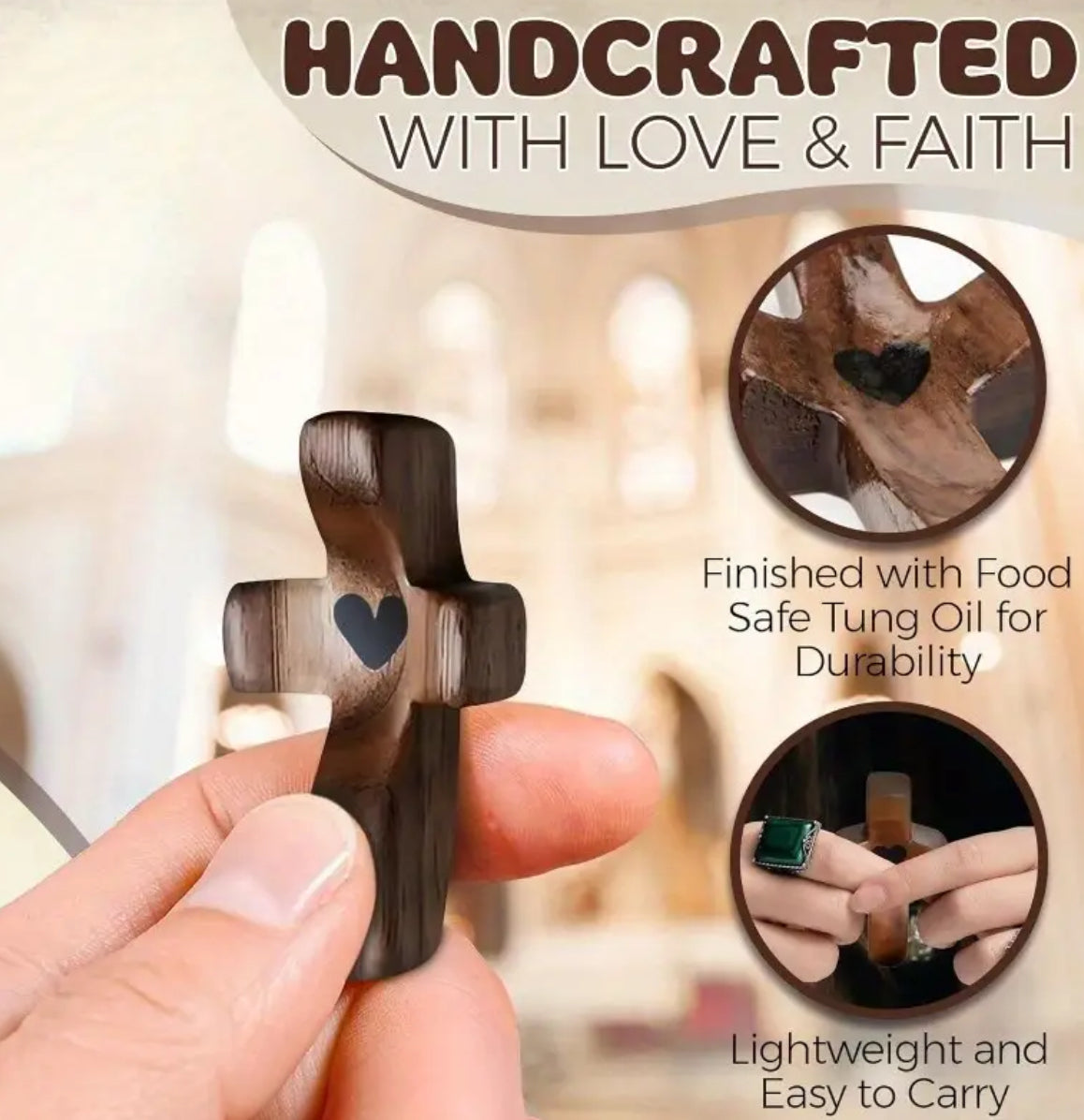 Handmade Wooden Pocket Cross