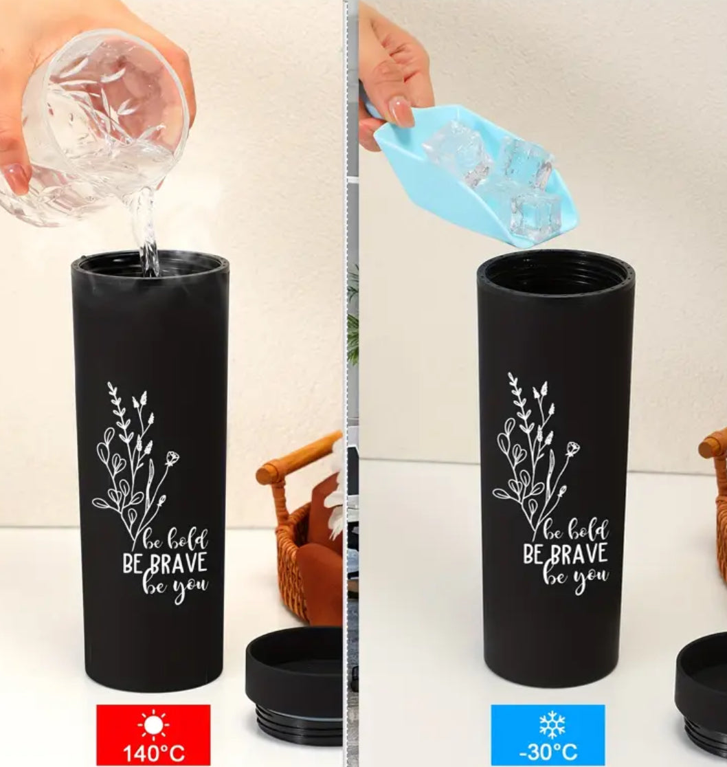 Inspirational Skinny Tumbler with lid and straw