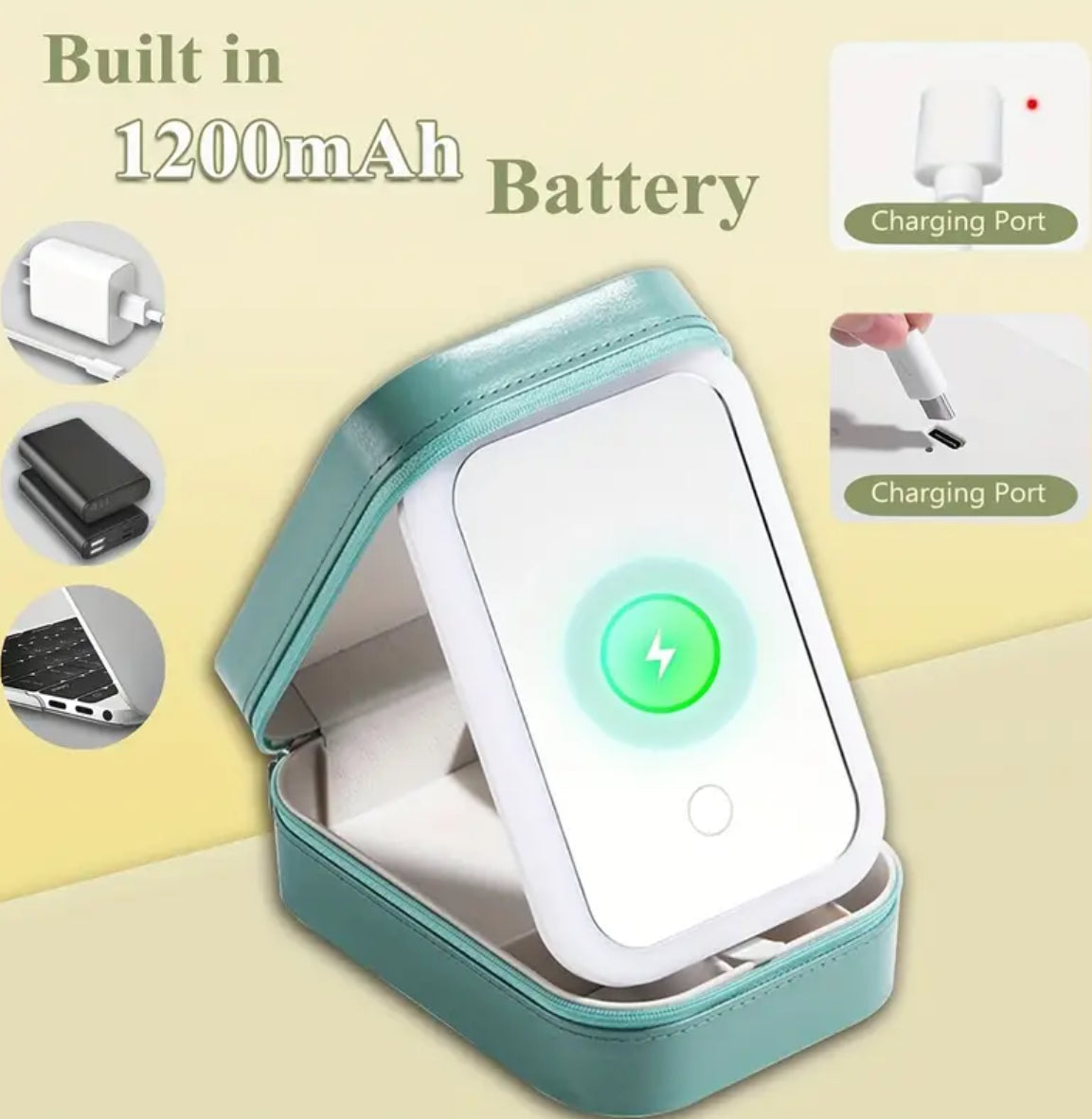 Small Portable Makeup bag with LED Mirror