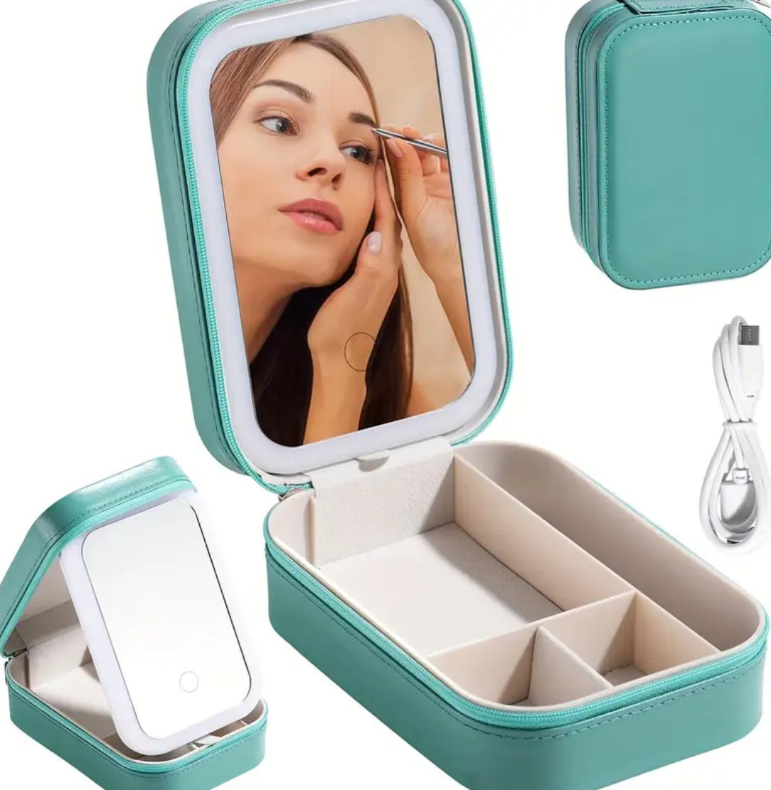 Small Portable Makeup bag with LED Mirror