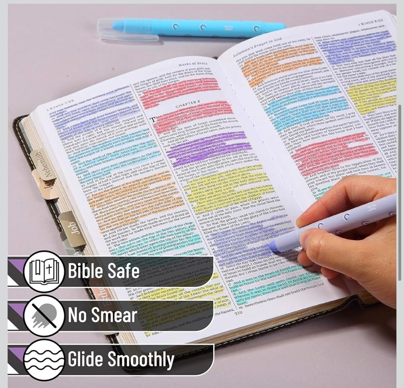 Mr. Pen- Gel Highlighters, 8 Pack Assorted Colors, Cute Bible Highlighters No Bleed
