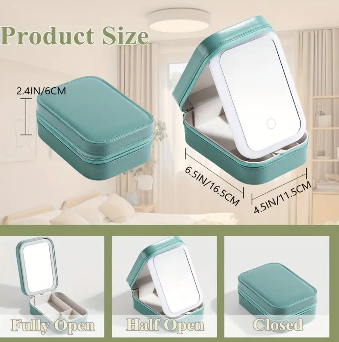 Small Portable Makeup bag with LED Mirror