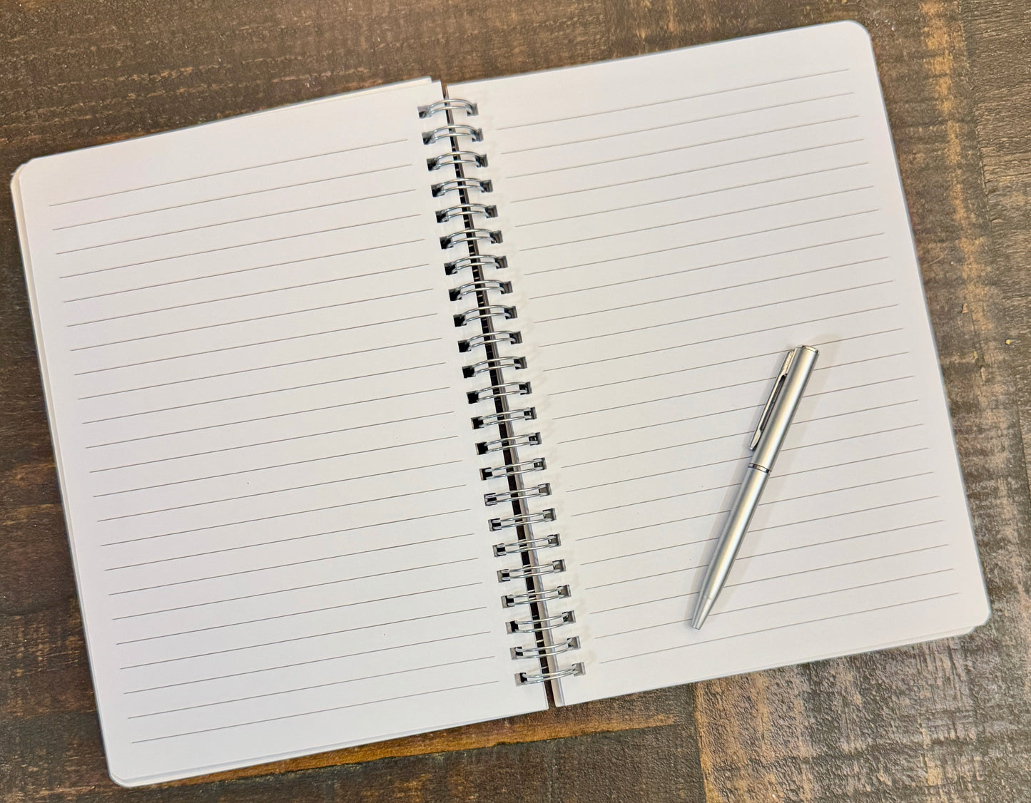 Floral Notebook w/ PU Leather engraved patch, removable tassel and mini pen