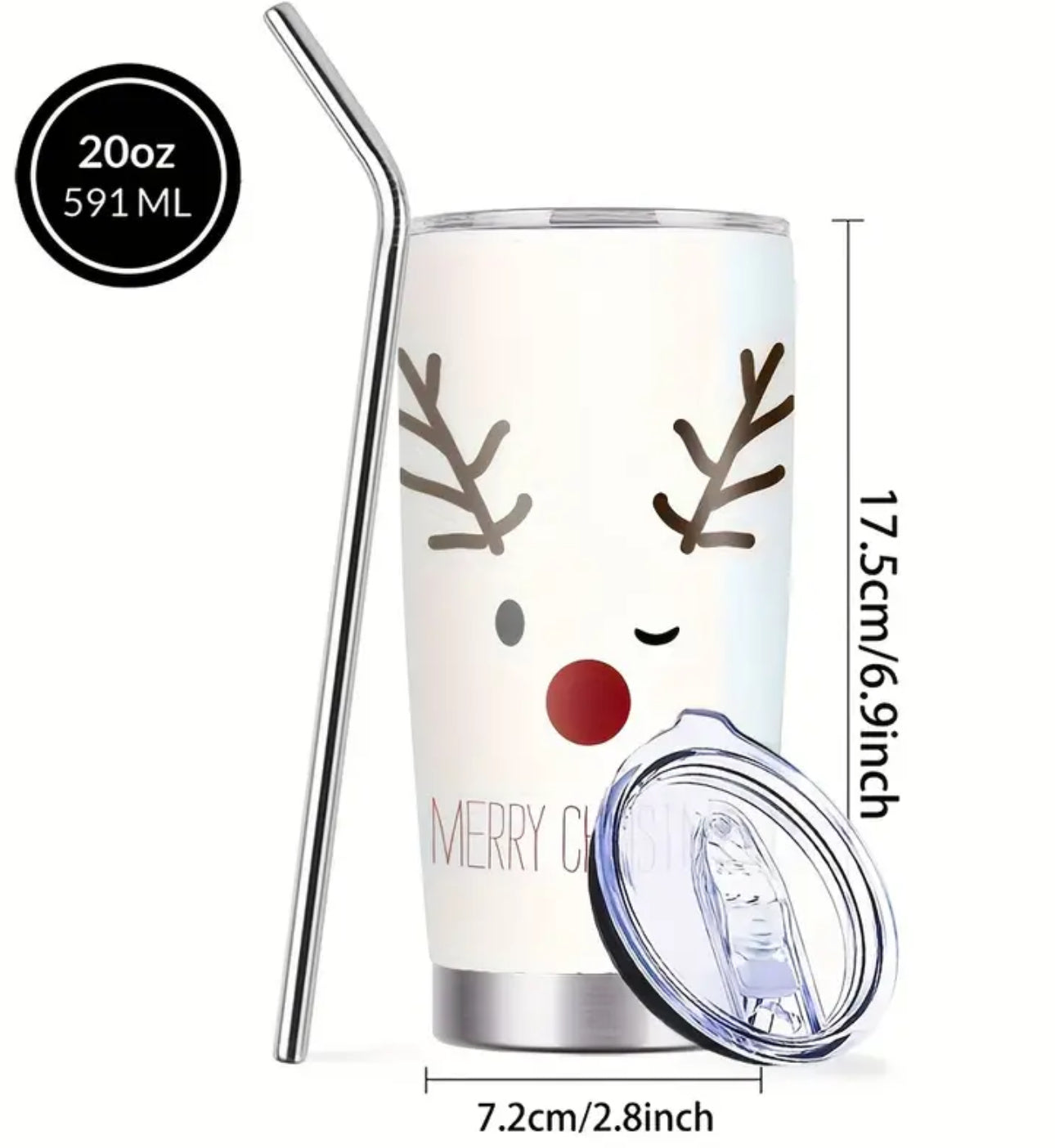 Christmas Elk Stainless Steel Tumbler