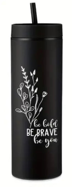Inspirational Skinny Tumbler with lid and straw
