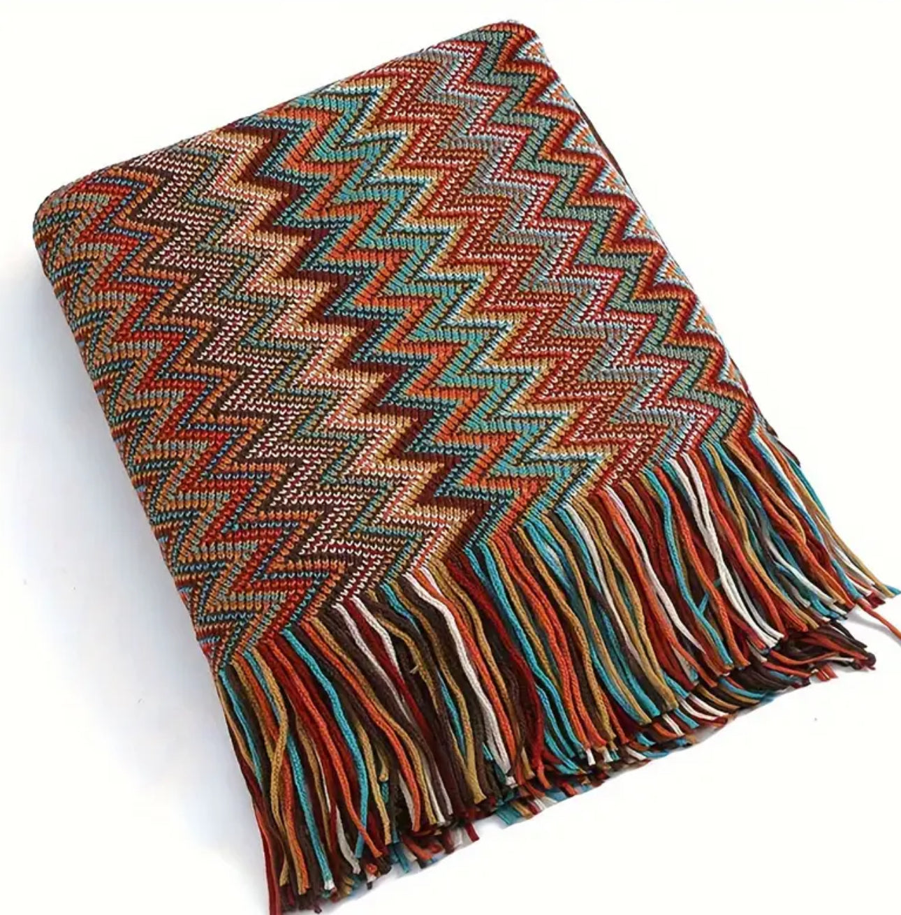 Bohemian Knitted Throw Blanket
