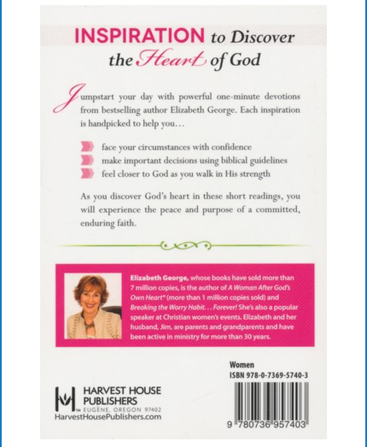 One-Minute Inspirations for Women
BY: ELIZABETH GEORGE
