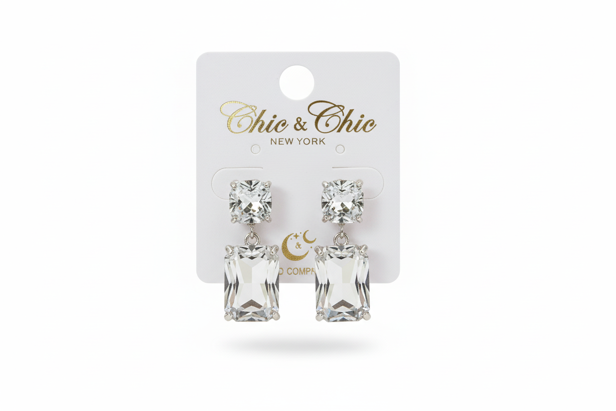 Elegant  Cubic Zirconia Cross Dangle Earrings — Sparkling