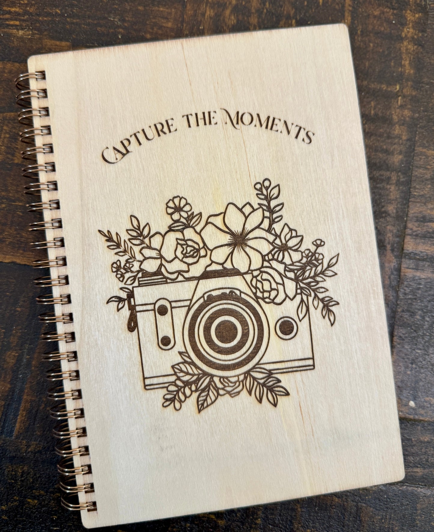 Engraved Wood Notebook