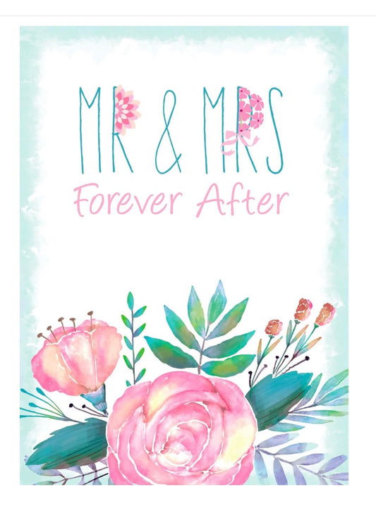 Single Card with envelope: Wedding Mr. & Mrs. Forever After