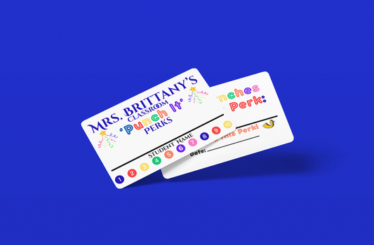 Classroom Punch It Perks Reward Cards Personalized Back to School Motivation For Student Reward Gift Praise Recognition Behavior Notes